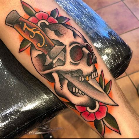 dagger and skull tattoo